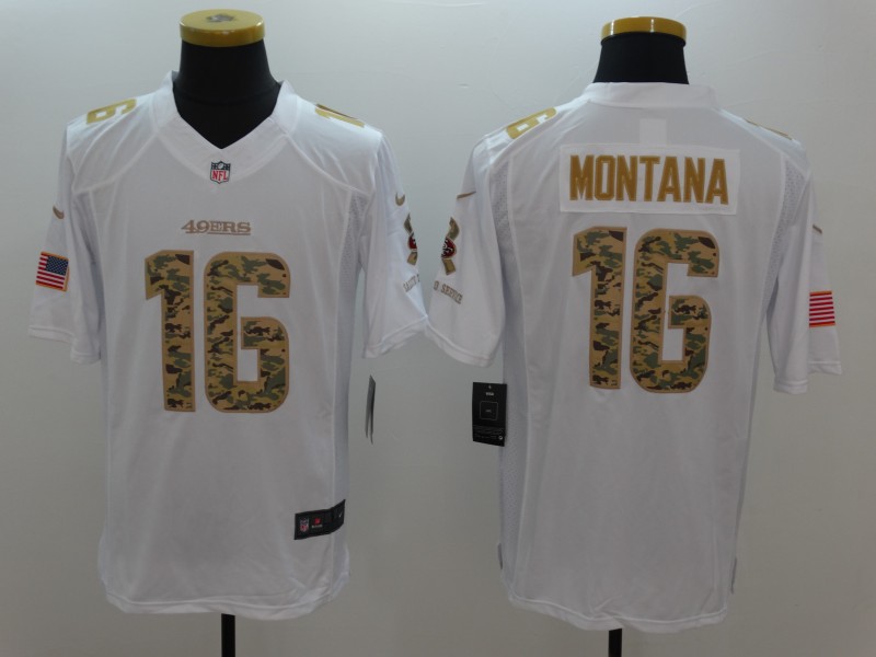 Men's San Francisco 49ers Joe Montana #16 White Jersey